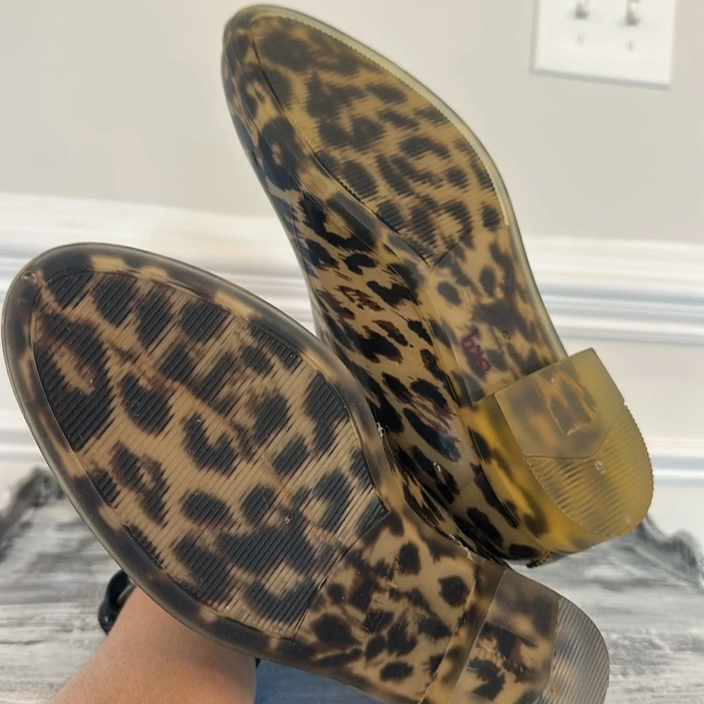 J Crew Tally Short Rain Boot Animal Print Women’s size 8